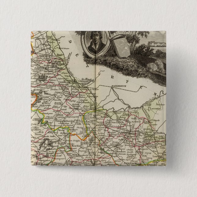 Bóton Quadrado 5.08cm Depto. de Dover (Frente)