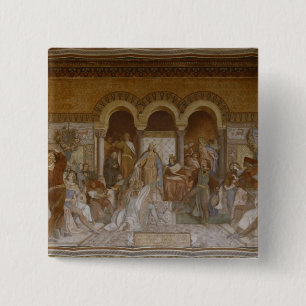 Bóton Quadrado 5.08cm Der Saengerkrieg, c.1854-55