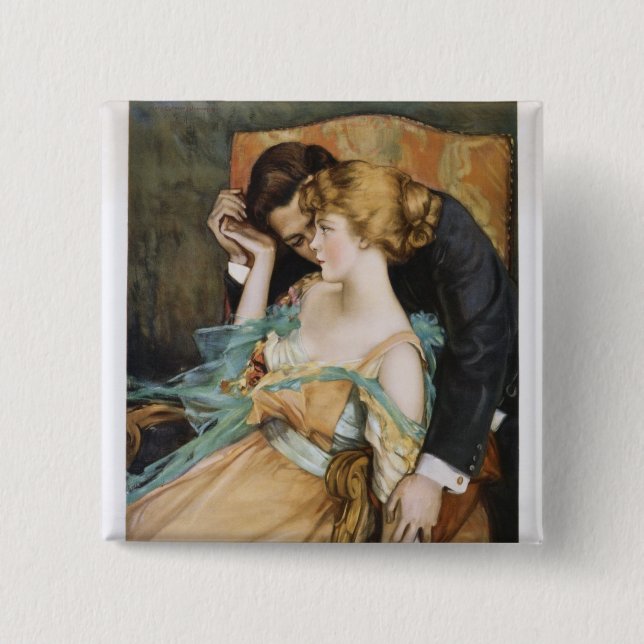 Bóton Quadrado 5.08cm Descasque-o amor para tocar em Mary Greene (Frente)