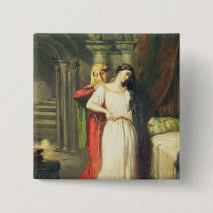 Bóton Quadrado 5.08cm Desdemona que aposenta-se a sua cama, 1849
