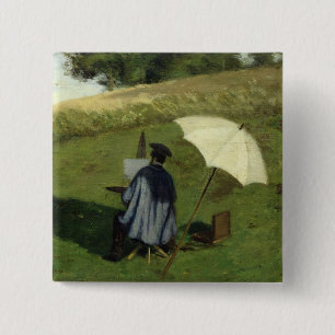 Bóton Quadrado 5.08cm Deseje a pintura no ar livre, c.1852 de Dubois