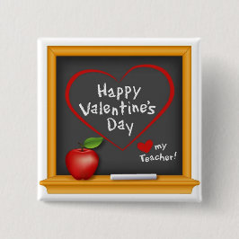 Bóton Quadrado 5.08cm Deseje seu Feliz dia de os namorados de professor!