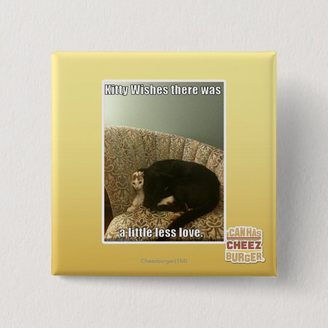 Bóton Quadrado 5.08cm Desejos do gatinho (Frente)