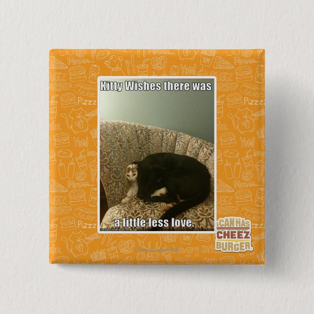 Bóton Quadrado 5.08cm Desejos do gatinho (Frente)