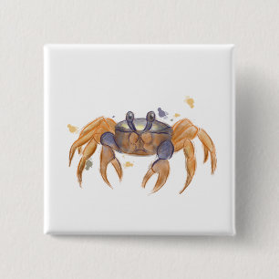 Bóton Quadrado 5.08cm Desenho de caranguejo