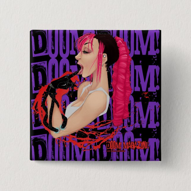 Bóton Quadrado 5.08cm DESGRAÇA! Botão do compartimento "Z" (Frente)