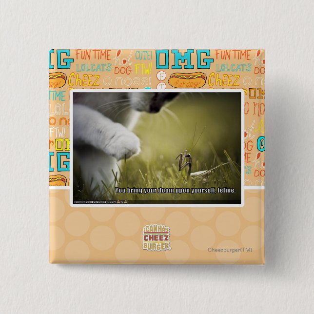 Bóton Quadrado 5.08cm Desgraça em cima do senhor mesmo (Frente)