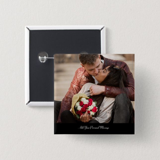 Bóton Quadrado 5.08cm Design a sua própria foto (Frente & Verso)