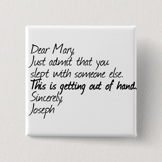 Bóton Quadrado 5.08cm Design ateu engraçado (Frente)