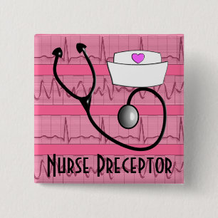 Bóton Quadrado 5.08cm Design cardíaco do ritmo dos botões do Preceptor