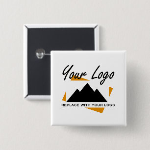 Bóton Quadrado 5.08cm Design comercial personalizado Adicione o logotipo