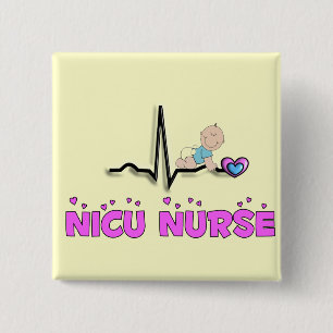 Bóton Quadrado 5.08cm Design da enfermeira QRS de NICU