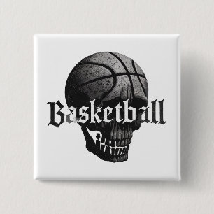 Bóton Quadrado 5.08cm Design de basquete do Halloween com torção gótica