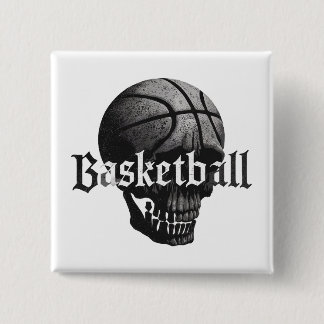 Bóton Quadrado 5.08cm Design de basquete do Halloween com torção gótica