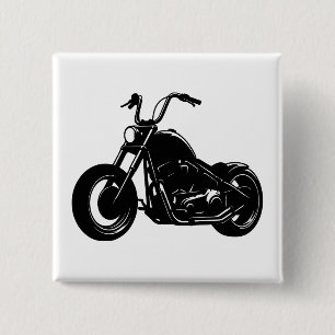 Bóton Quadrado 5.08cm Design de Moto Cruiser Clássico