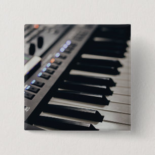 Bóton Quadrado 5.08cm Design de Piano Bonito