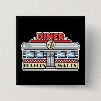 Bóton Quadrado 5.08cm design de retro-diner