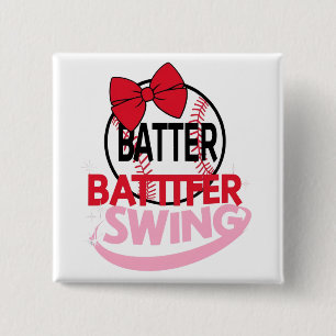 Bóton Quadrado 5.08cm Design de "Troca de Bateria de Bateria de Beisebol