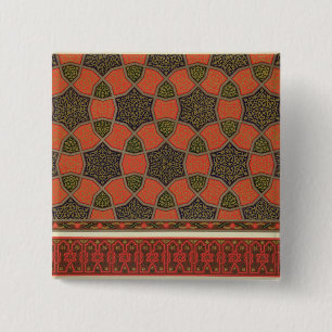 Bóton Quadrado 5.08cm Design decorativo árabe, 'da arte árabe como vis