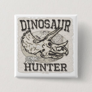 Bóton Quadrado 5.08cm Design do caçador do dinossauro por estúdios de