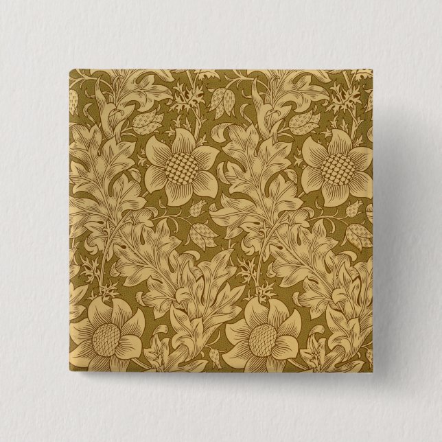 Bóton Quadrado 5.08cm Design do papel de parede do "Fritillary", 1885 (Frente)