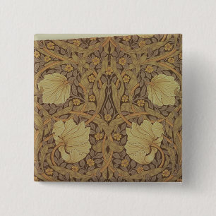 Bóton Quadrado 5.08cm Design do papel de parede do "Pimpernel", 1876