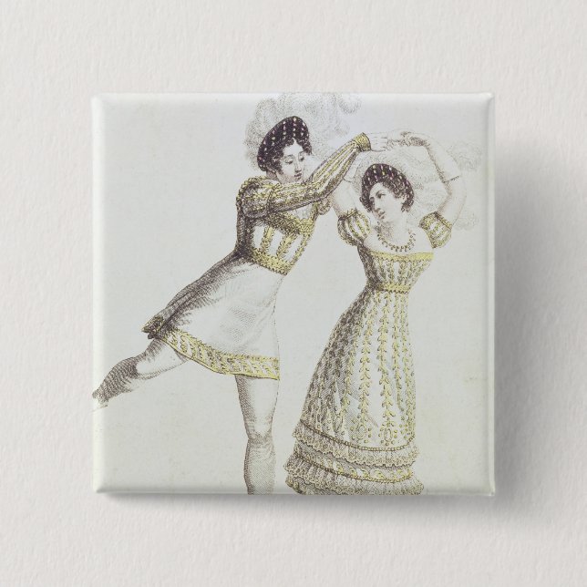 Bóton Quadrado 5.08cm Design do traje para um balé (Frente)