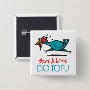 Bóton Quadrado 5.08cm Design Humorístico Tofu