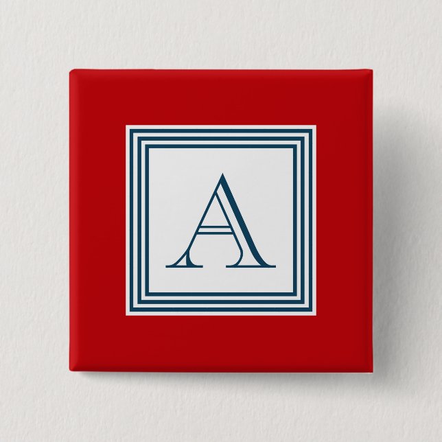 Bóton Quadrado 5.08cm Design Monograma (Frente)