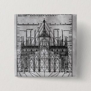 Bóton Quadrado 5.08cm Design para a catedral de Milão