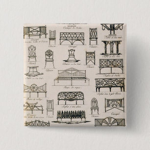 Bóton Quadrado 5.08cm Design para assentos de jardim, 'de um compêndio