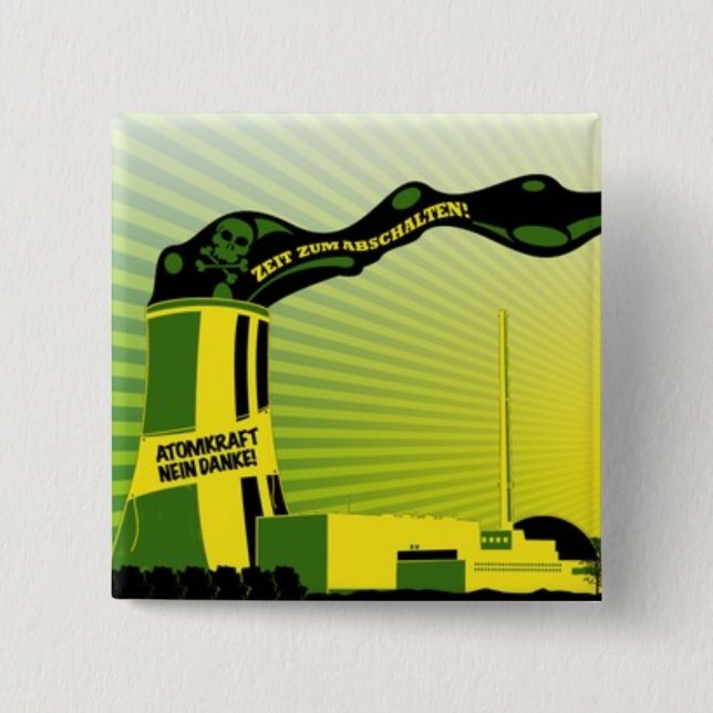 Bóton Quadrado 5.08cm desligam atomkraft (Frente)