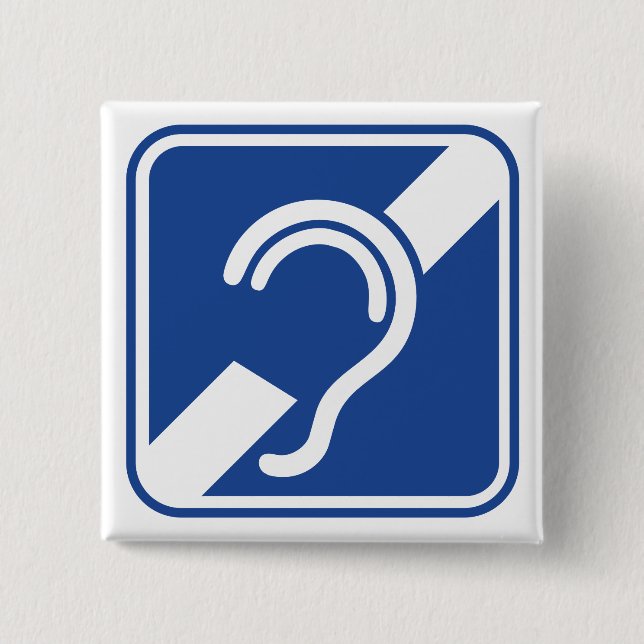Bóton Quadrado 5.08cm desmaiar. Slechthorend, doofheid, georverlies teke (Frente)