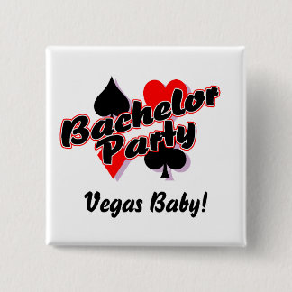 Bóton Quadrado 5.08cm Despedida de solteiro de Vegas
