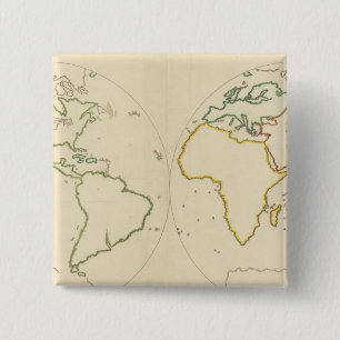 Bóton Quadrado 5.08cm Destaque do Mapa Mundial 2