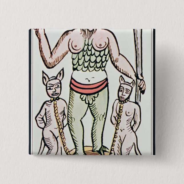 Bóton Quadrado 5.08cm Destino, cartão de tarot, francês (Frente)