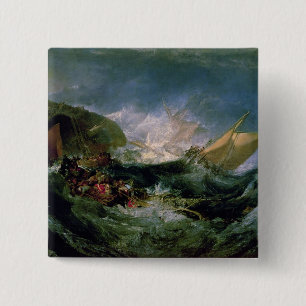 Bóton Quadrado 5.08cm Destruição de Joseph Mallord William Turner de