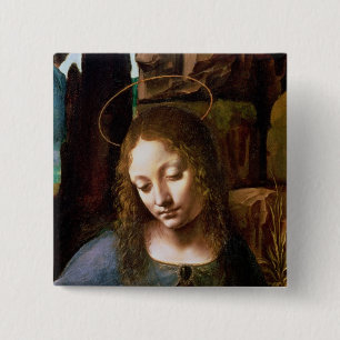 Bóton Quadrado 5.08cm Detalhe da cabeça do Virgin