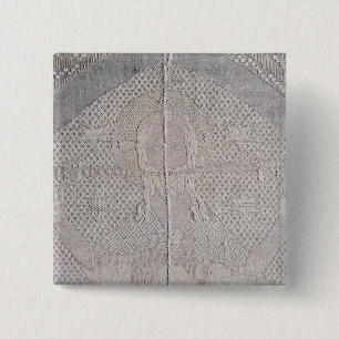 Bóton Quadrado 5.08cm Detalhe de um altarcloth com o cristo de