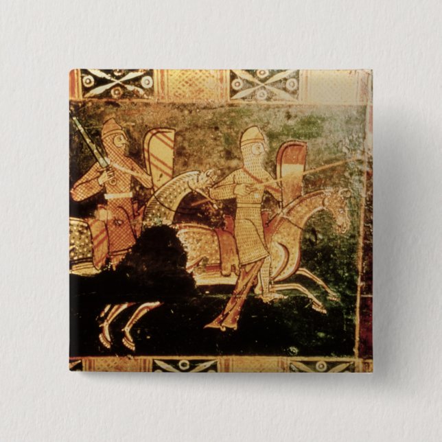 Bóton Quadrado 5.08cm Detalhe de uma caixa de casamento que descreve o (Frente)