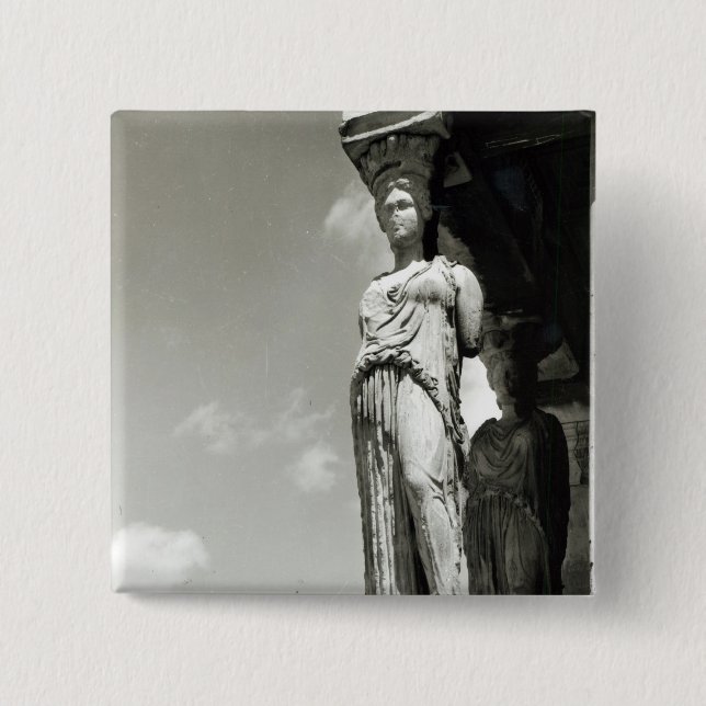 Bóton Quadrado 5.08cm Detalhe de uma cariátide do Erechtheion (Frente)