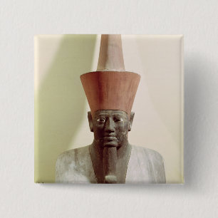 Bóton Quadrado 5.08cm Detalhe de uma estátua de Mentuhotep II