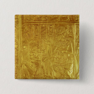 Bóton Quadrado 5.08cm Detalhe do santuário dourado