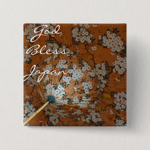 Bóton Quadrado 5.08cm deus abençoe o japão