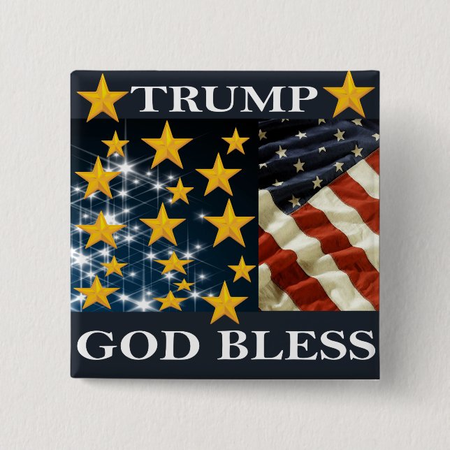 BÓTON QUADRADO 5.08CM DEUS ABENÇOE TRUMP (Frente)