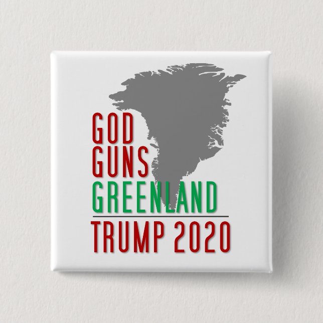 Bóton Quadrado 5.08cm Deus Armas Groelândia Trump 2020