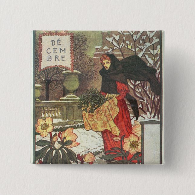 Bóton Quadrado 5.08cm Dezembro (Frente)