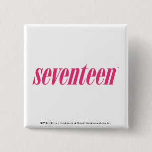 Bóton Quadrado 5.08cm Dezessete Logotipo-Magentas