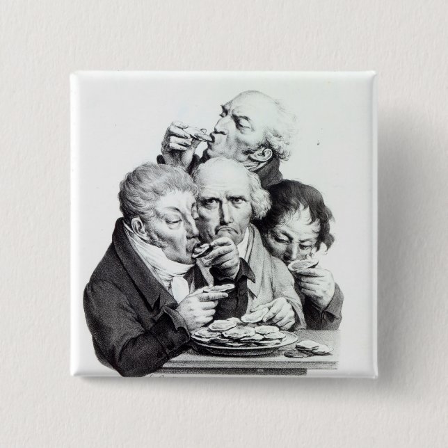 Bóton Quadrado 5.08cm d'Huitres de Les Mangeurs, 1825 (Frente)