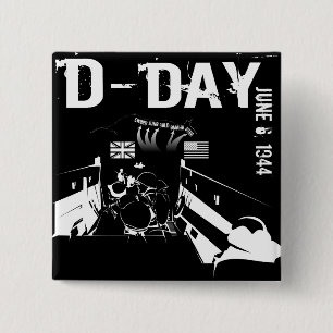 Bóton Quadrado 5.08cm DIA 6 de junho de 1944